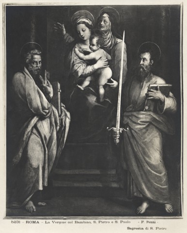 Anonimo — Roma - La Vergine col Bambino, S. Pietro e S. Paolo - F. Penni - Sagrestia di S. Pietro — insieme